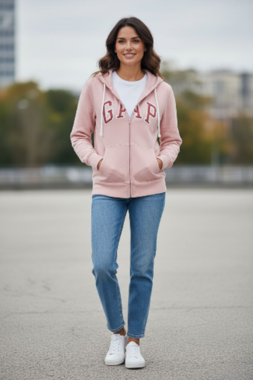 Poleron Gap Rosa Pálido-Suave, Cómodo y con Estilo Icónico