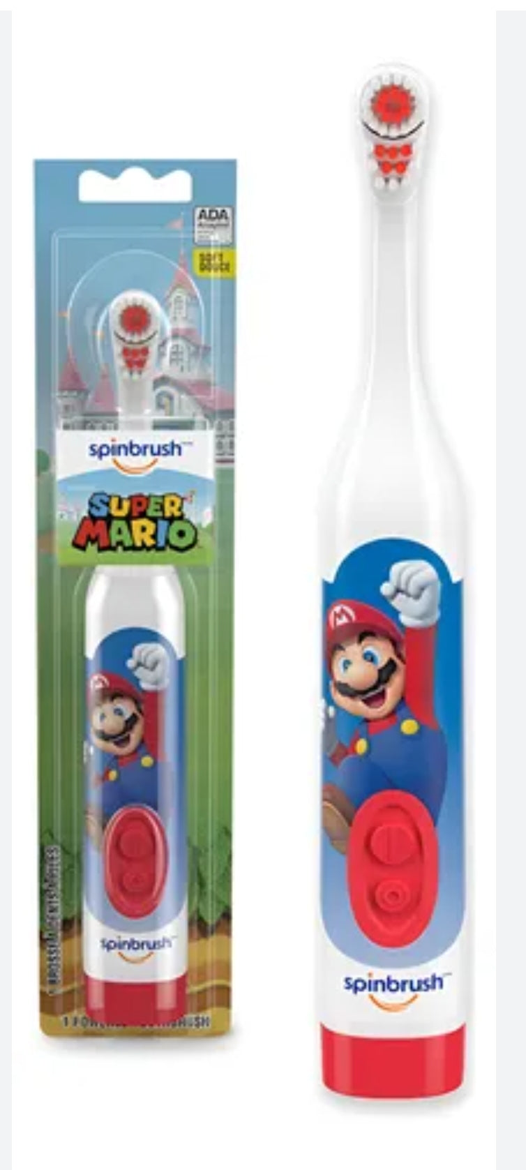 Cepillo Eléctrico Mario Bros Infantil, Suave y a Pilas