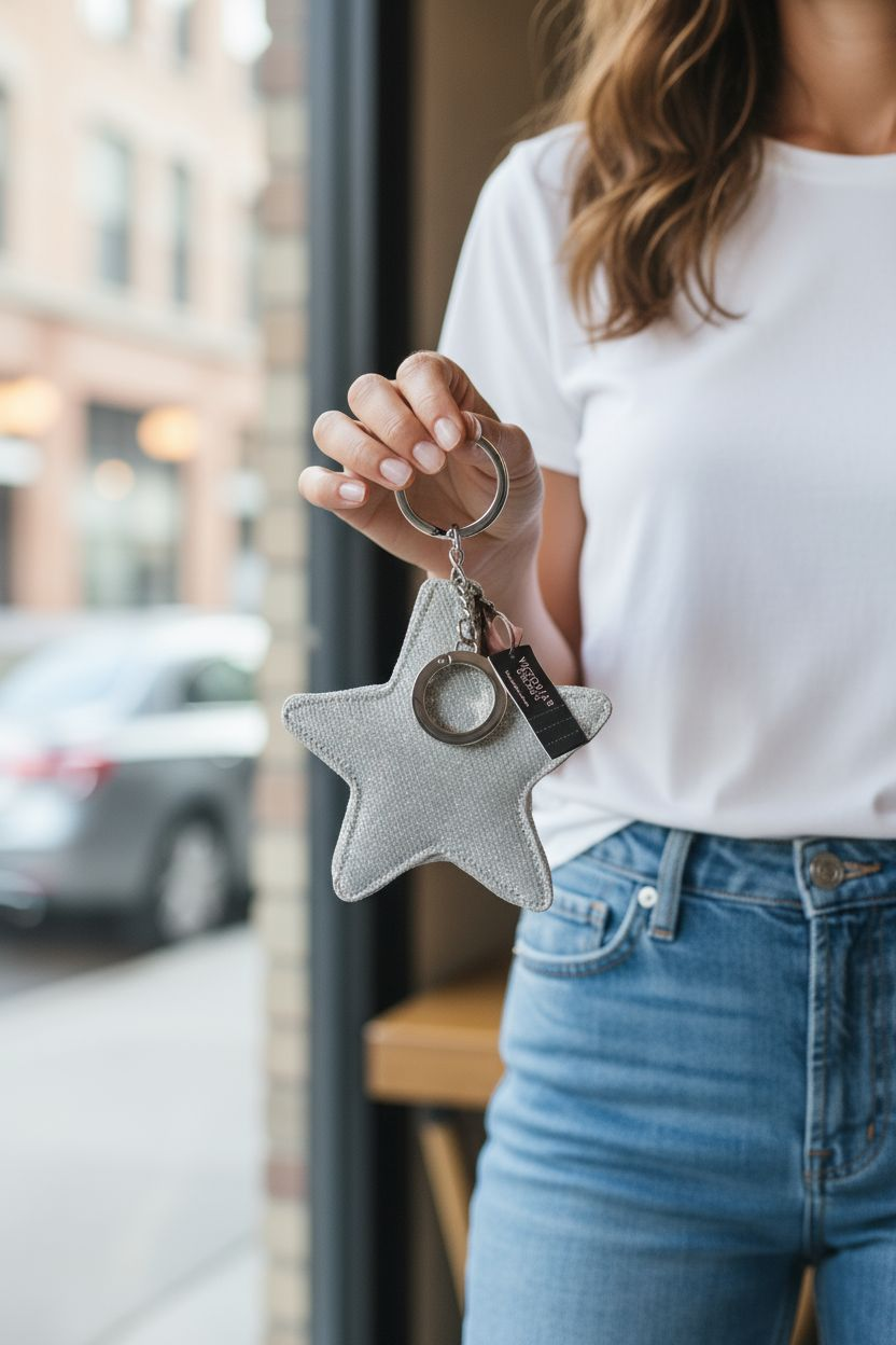 Llavero y pouch  Estrella Plateada Victoria’s Secret – Brillante y Glamuroso ✨