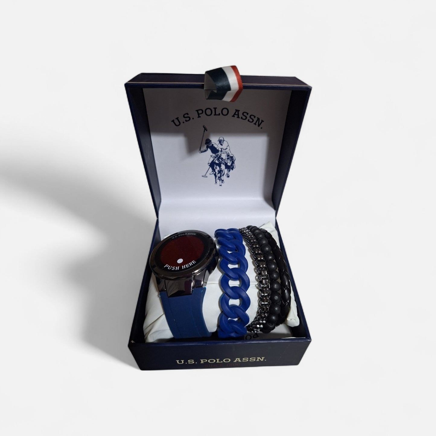 Reloj Touch Azul us POLO + Set de 4 Pulseras