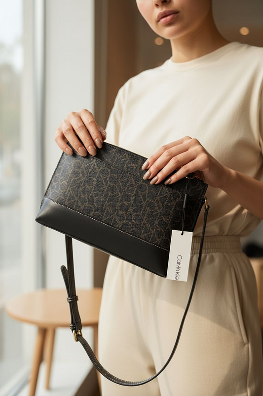 Cartera Calvin Klein monograma – Elegancia clásica y diseño moderno