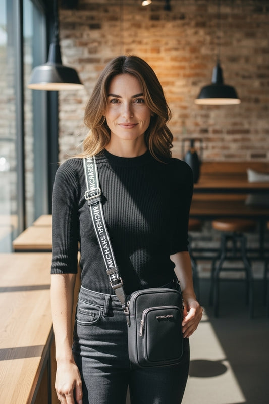 Bandolera Khai Michael Kors  Negro